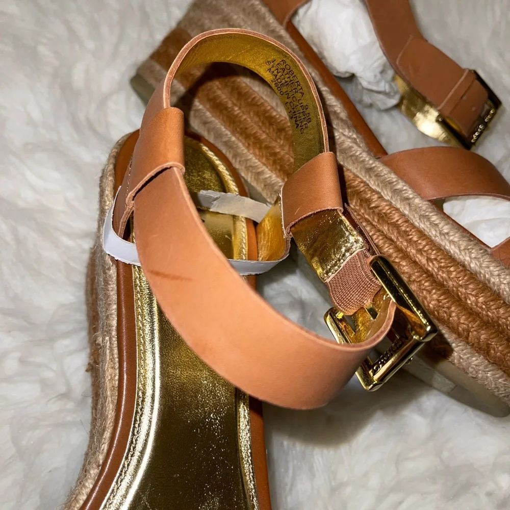NEW❗️Lauren Ralph Lauren - Roberta Espadrilles Sandals - polo tan Wedge size 9.5 - Picture 8 of 12